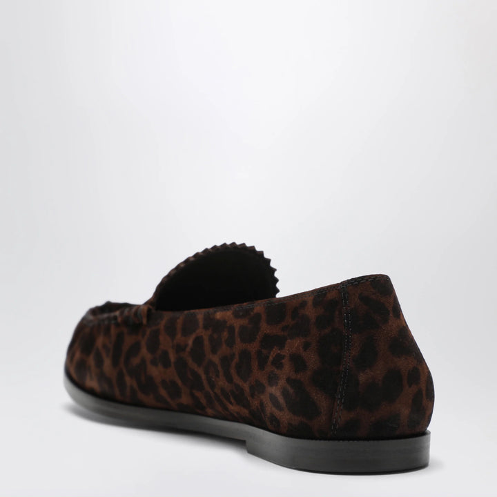 Aquazzura - Leopard-print suede loafers