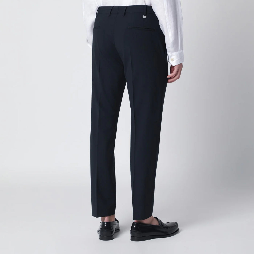 PT Torino - Navy blue wool-blend trousers