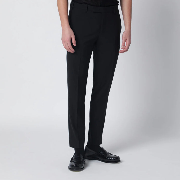 PT Torino - Black wool-blend trousers