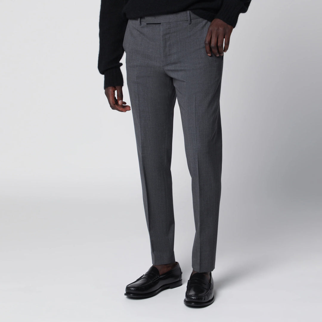 PT Torino - Dieci trousers in anthracite grey wool blend