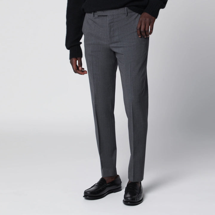 PT Torino - Dieci trousers in anthracite grey wool blend