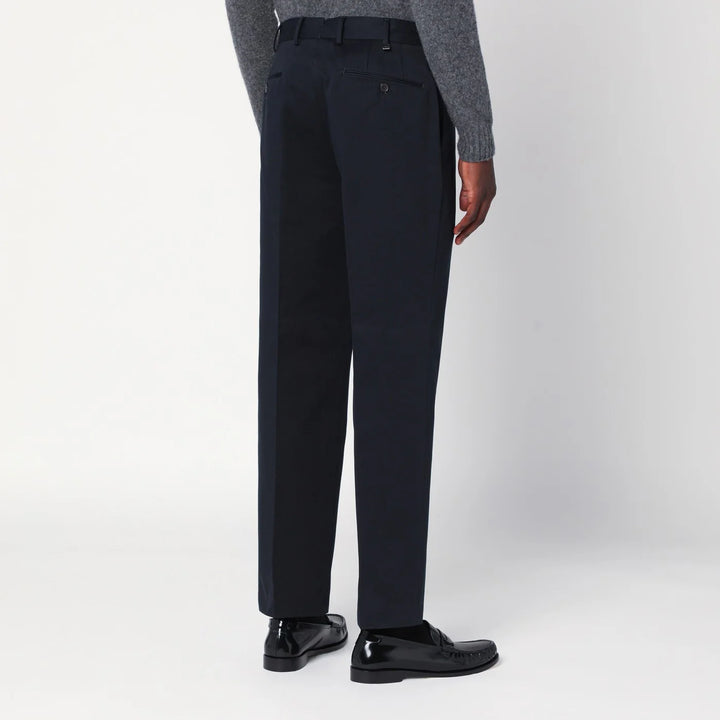 PT Torino - Navy blue cotton trousers