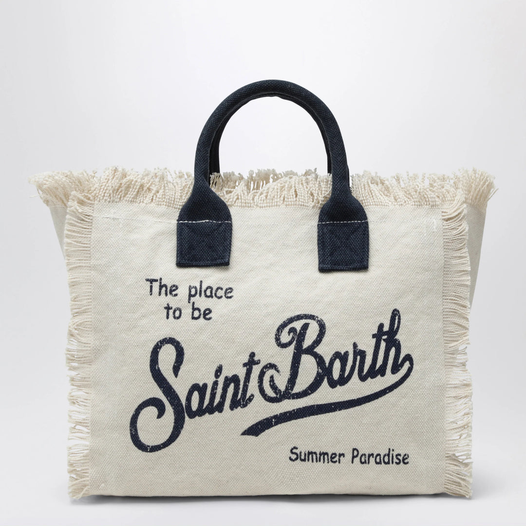 MC2 Saint Barth - White/blue Colette cotton bag