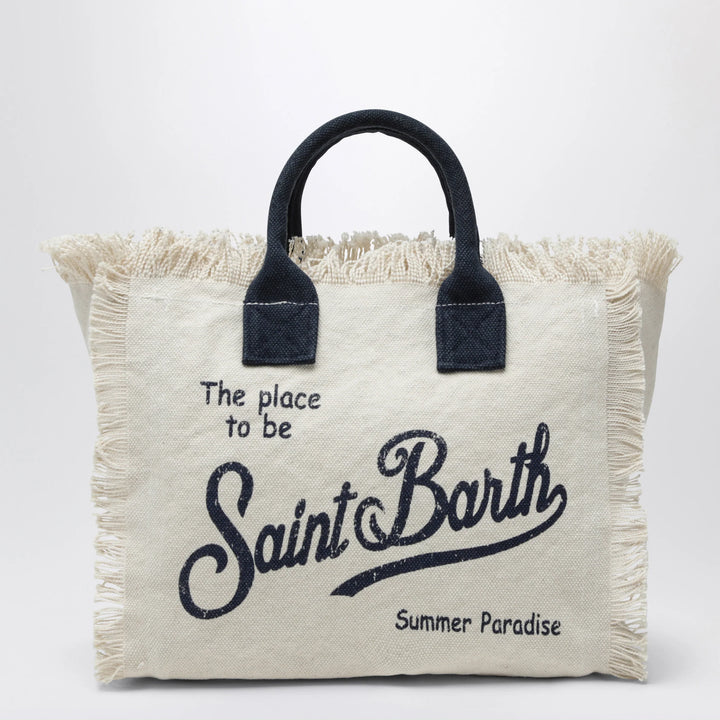 MC2 Saint Barth - White/blue Colette cotton bag