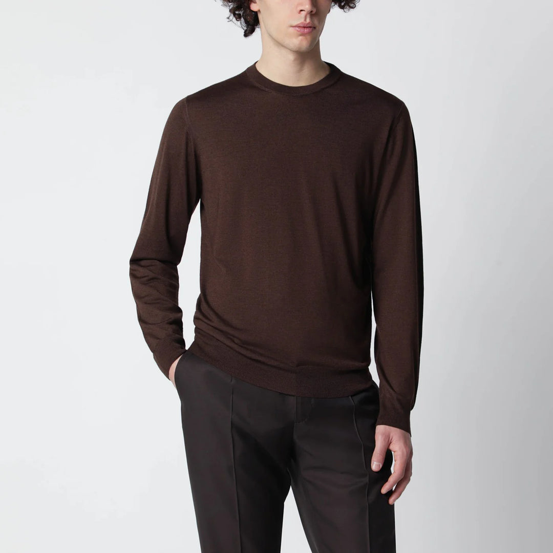 Drumohr - Chocolate brown wool sweater