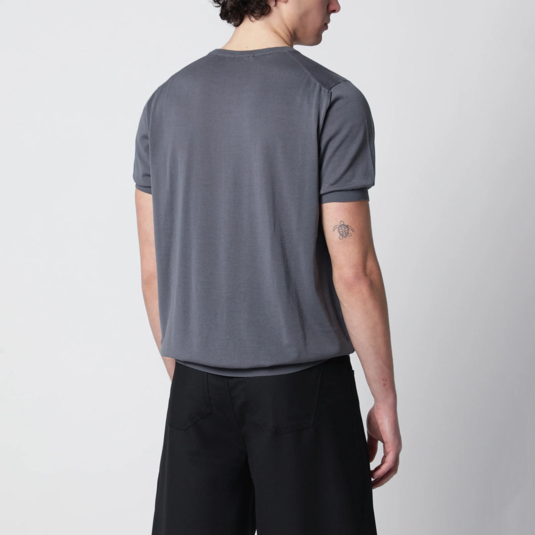Drumohr - Grey cotton crewneck sweater