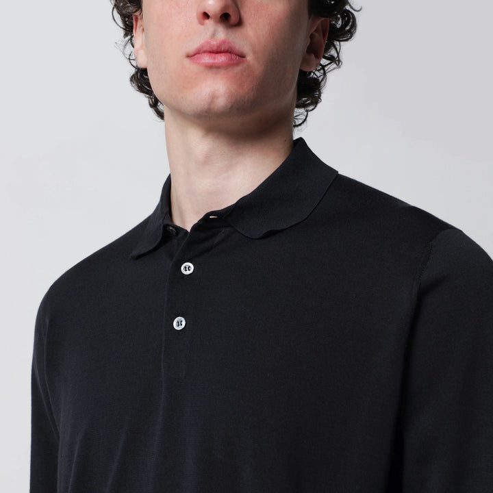 Drumohr - Navy blue cotton polo shirt