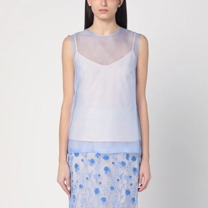 P.A.R.O.S.H. - Sky blue tank top in silk