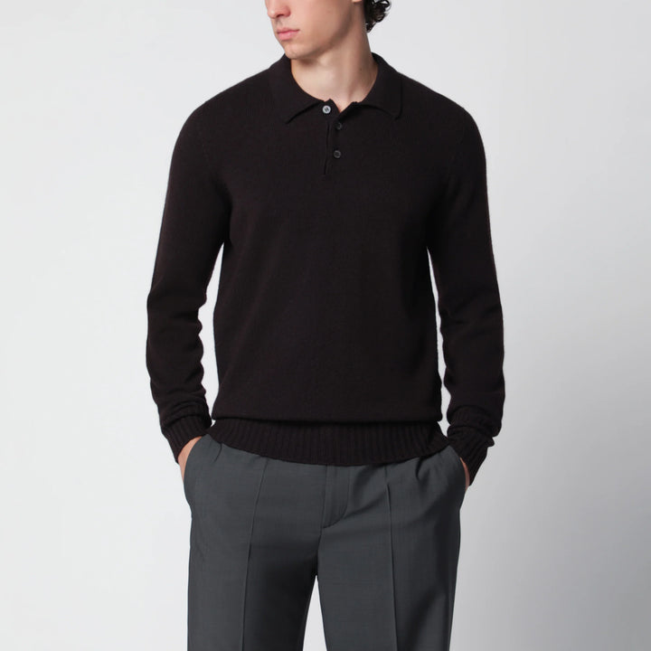 Drumohr - Brown wool polo sweater