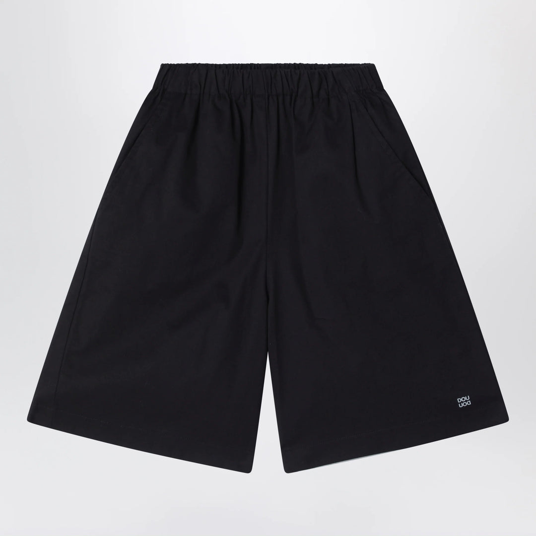 Douuod - Primula black bermuda shorts in cotton poplin