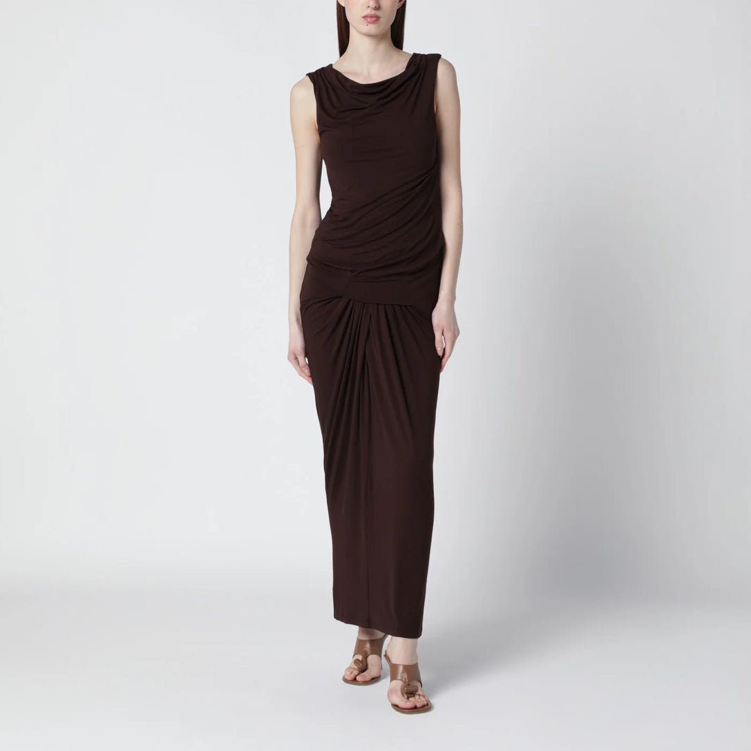 Entire Studios - Tobacco-colored dress with draping