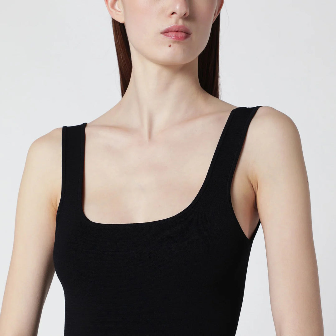 Entire Studios - Black fitted dress in viscose jersey