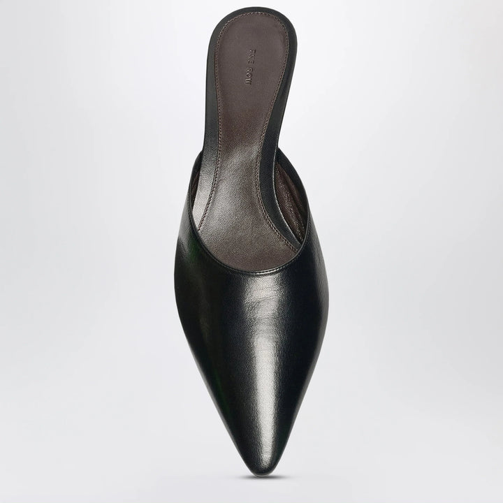 The Row - Liisa black lambskin mules