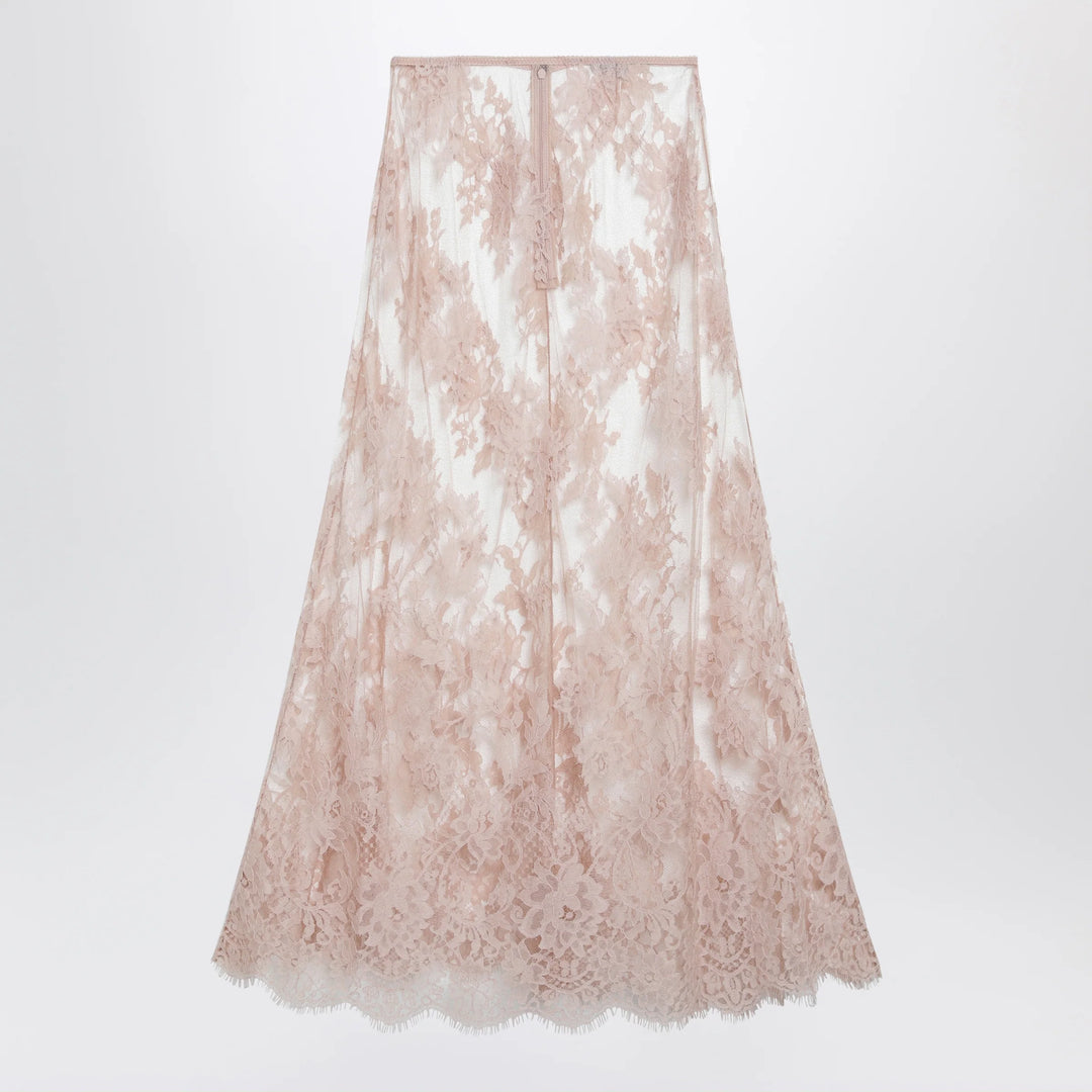 Dolce&amp;Gabbana - Chantilly lace midi skirt in pink