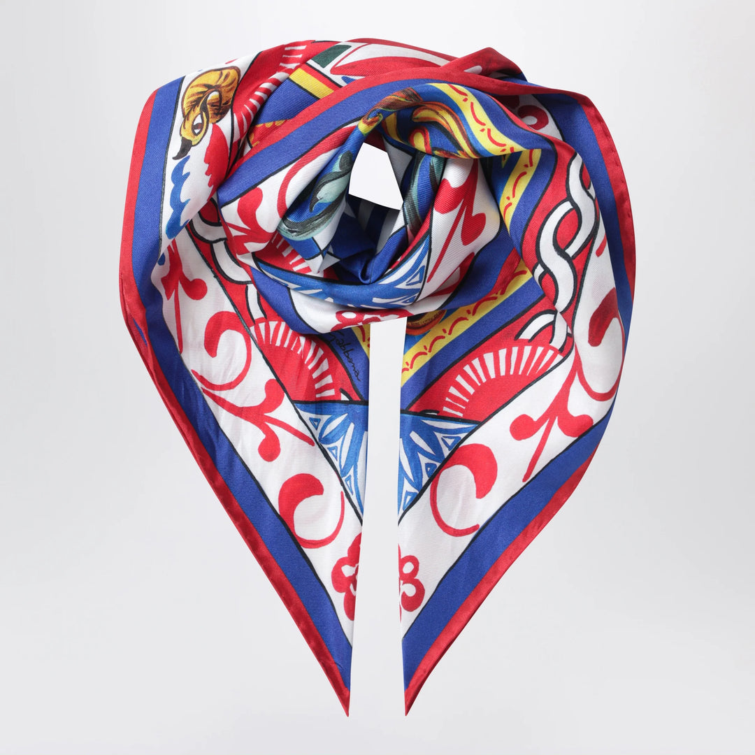 Dolce&amp;Gabbana - Square twill silk scarf with Carretto print