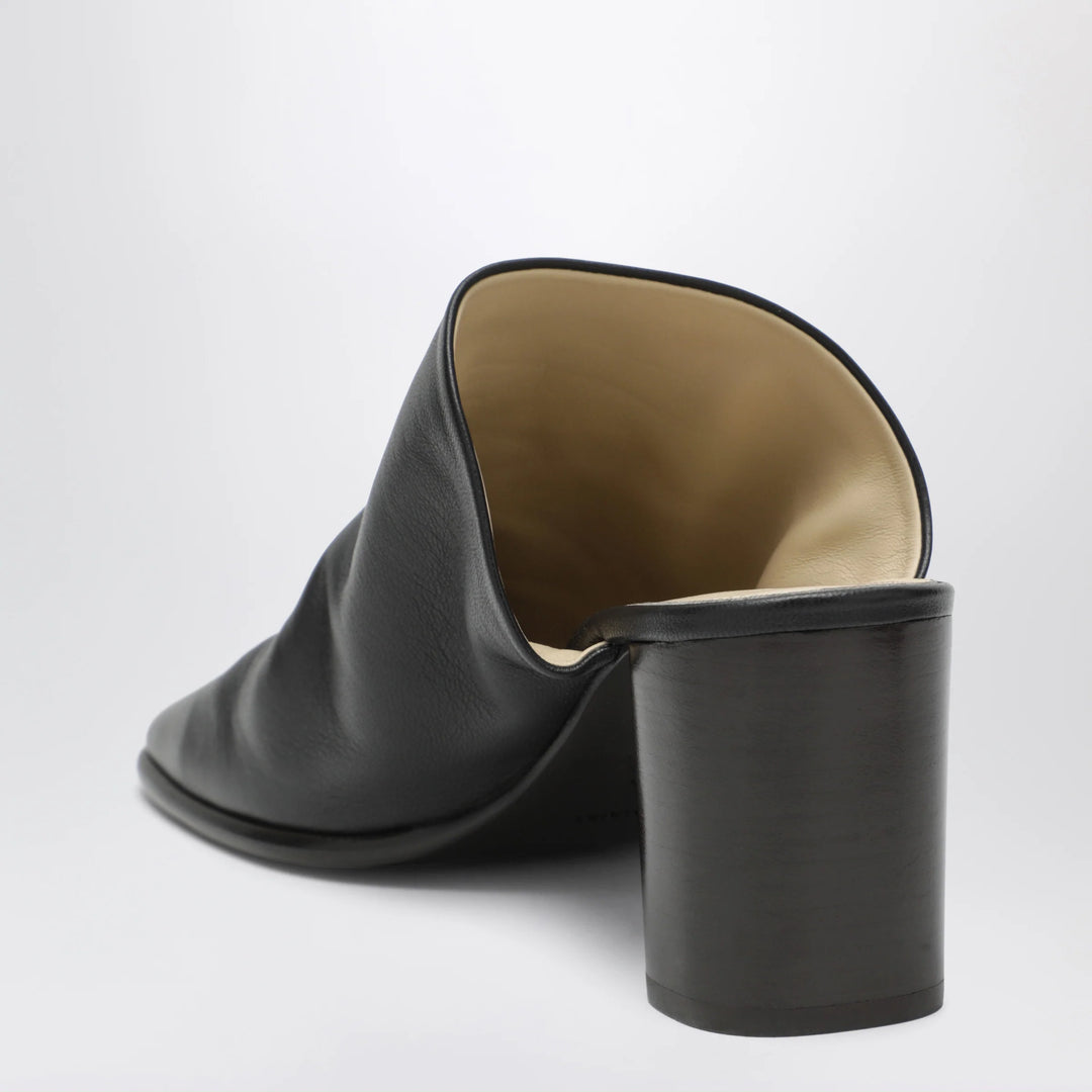 LEMAIRE - Brown lambskin mules with block heel