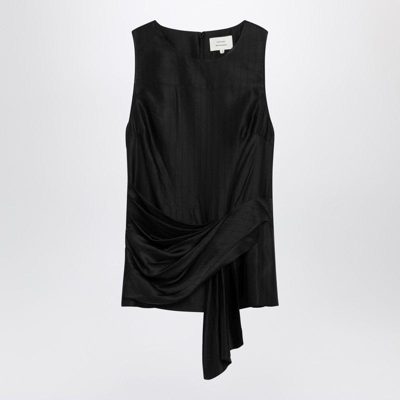 Shirts & Tops LouLou De Saison - Black draped Fonda top - S Brand