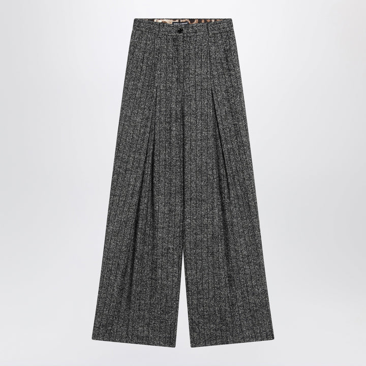 Dolce&amp;Gabbana - Wide dark grey striped trousers