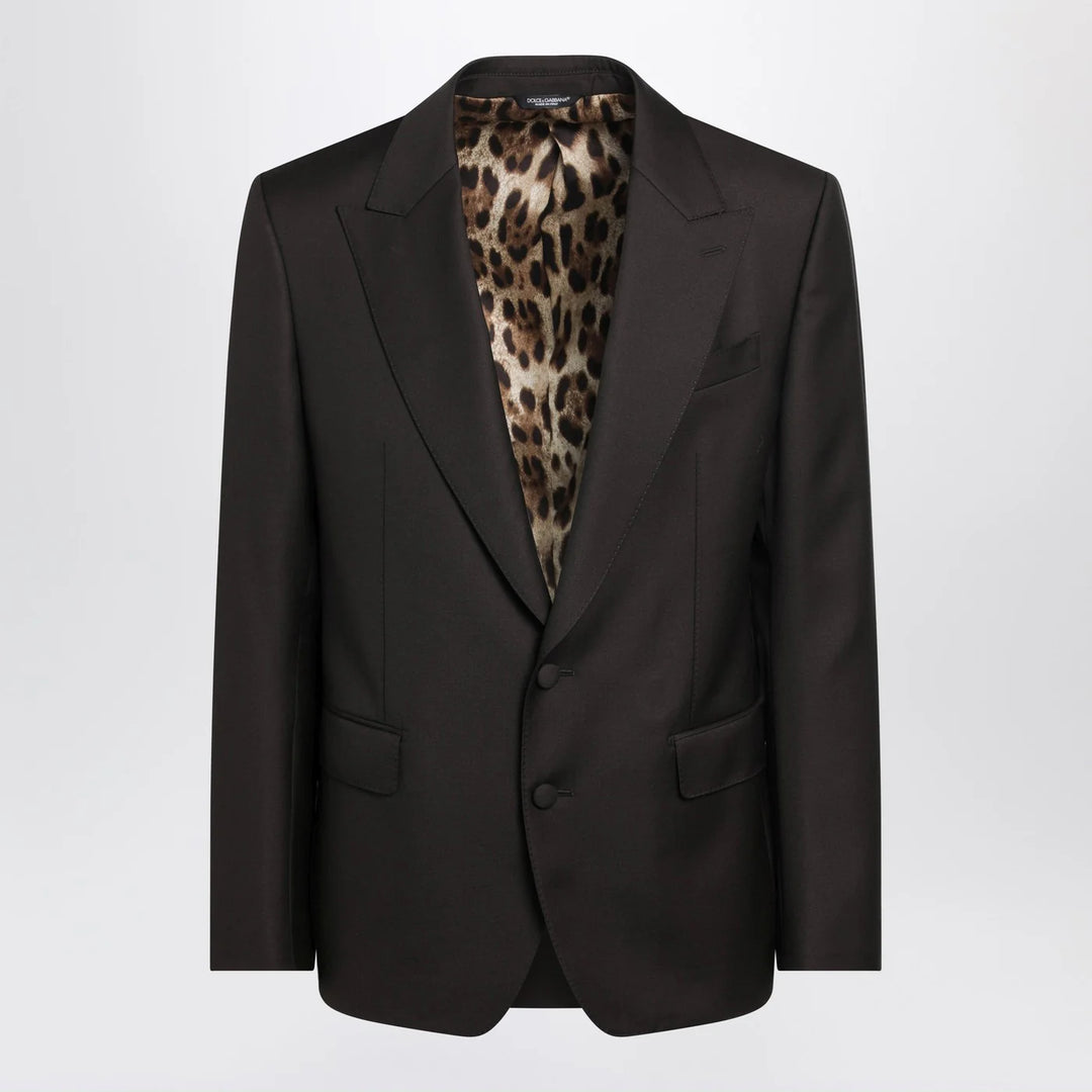 Dolce&amp;Gabbana - Brown single-breasted wool jacket