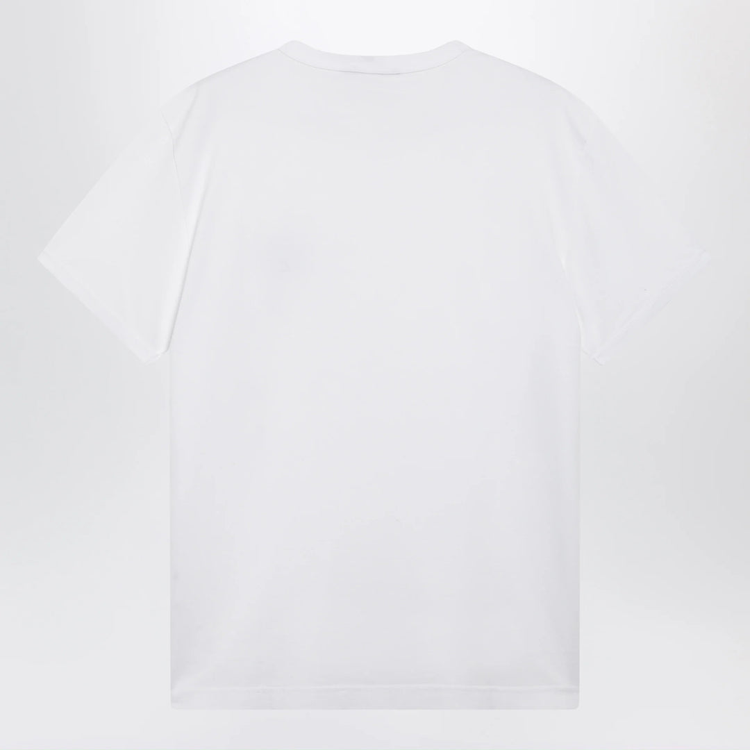 Dolce&amp;Gabbana - Cotton T-shirt with logo plaque in optic white