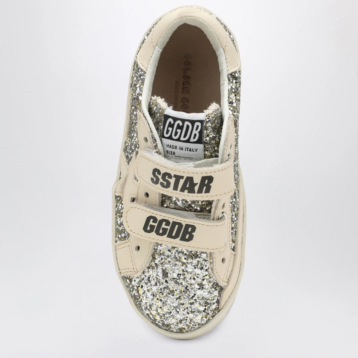 Golden Goose - Old School Sneakers in platinum/cream glitter