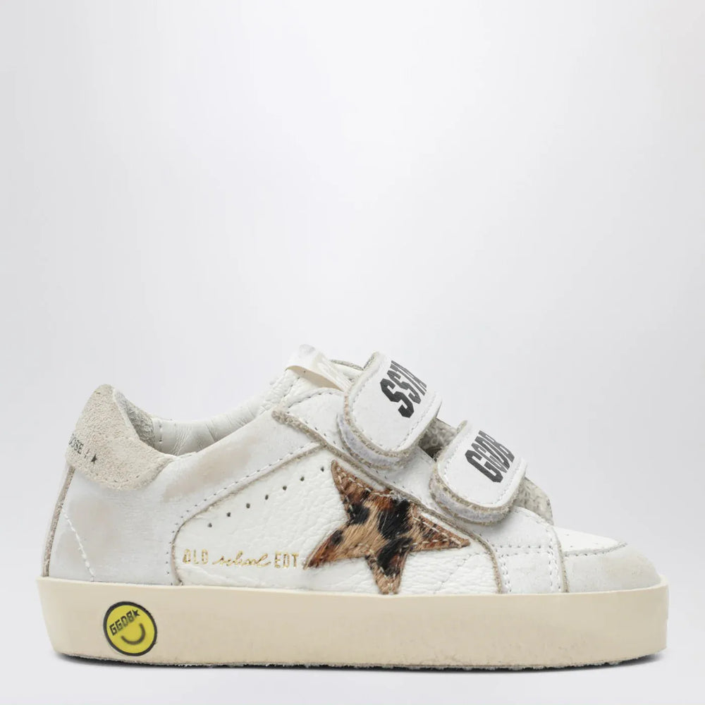 Golden Goose - Old School Sneakers in white with leopard-print star Brand Shoes 19