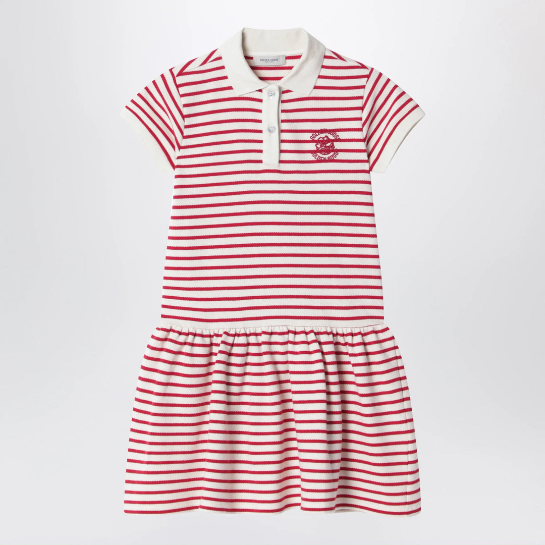Golden Goose - White/red striped polo dress