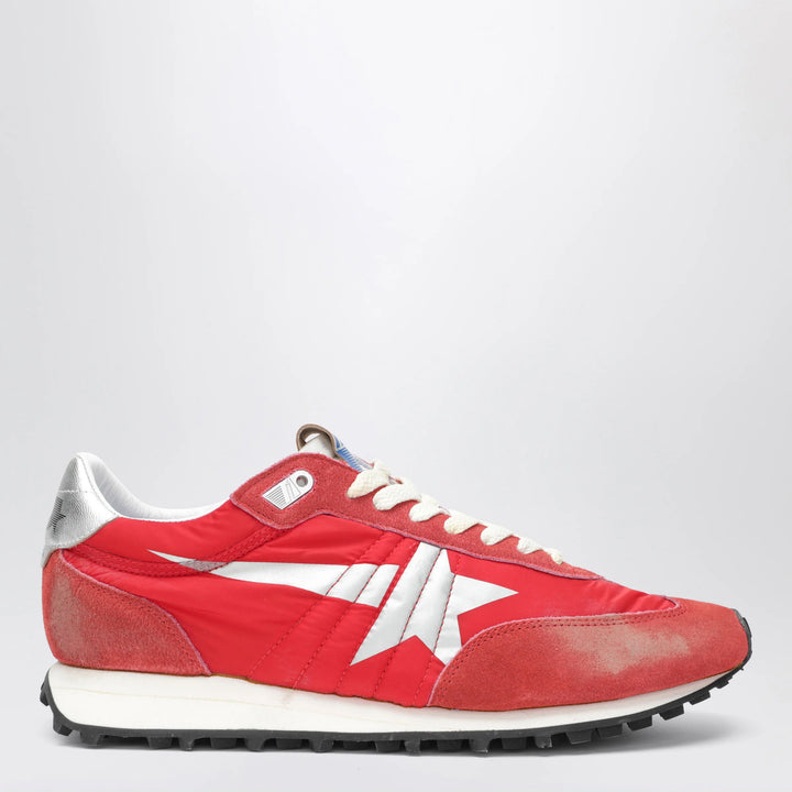 Golden Goose - Red/silver Marathon sneakers in nylon and suede