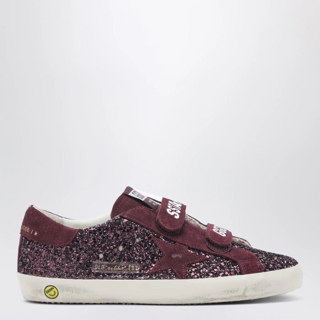 Golden Goose - Old School Sneakers in burgundy glitter