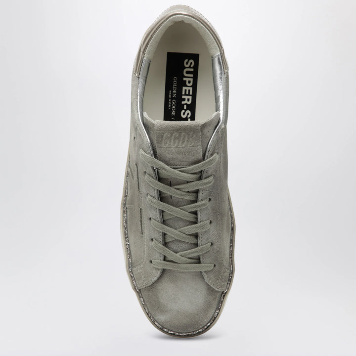 Golden Goose - Super-Star taupe grey/glitter suede Sneakers