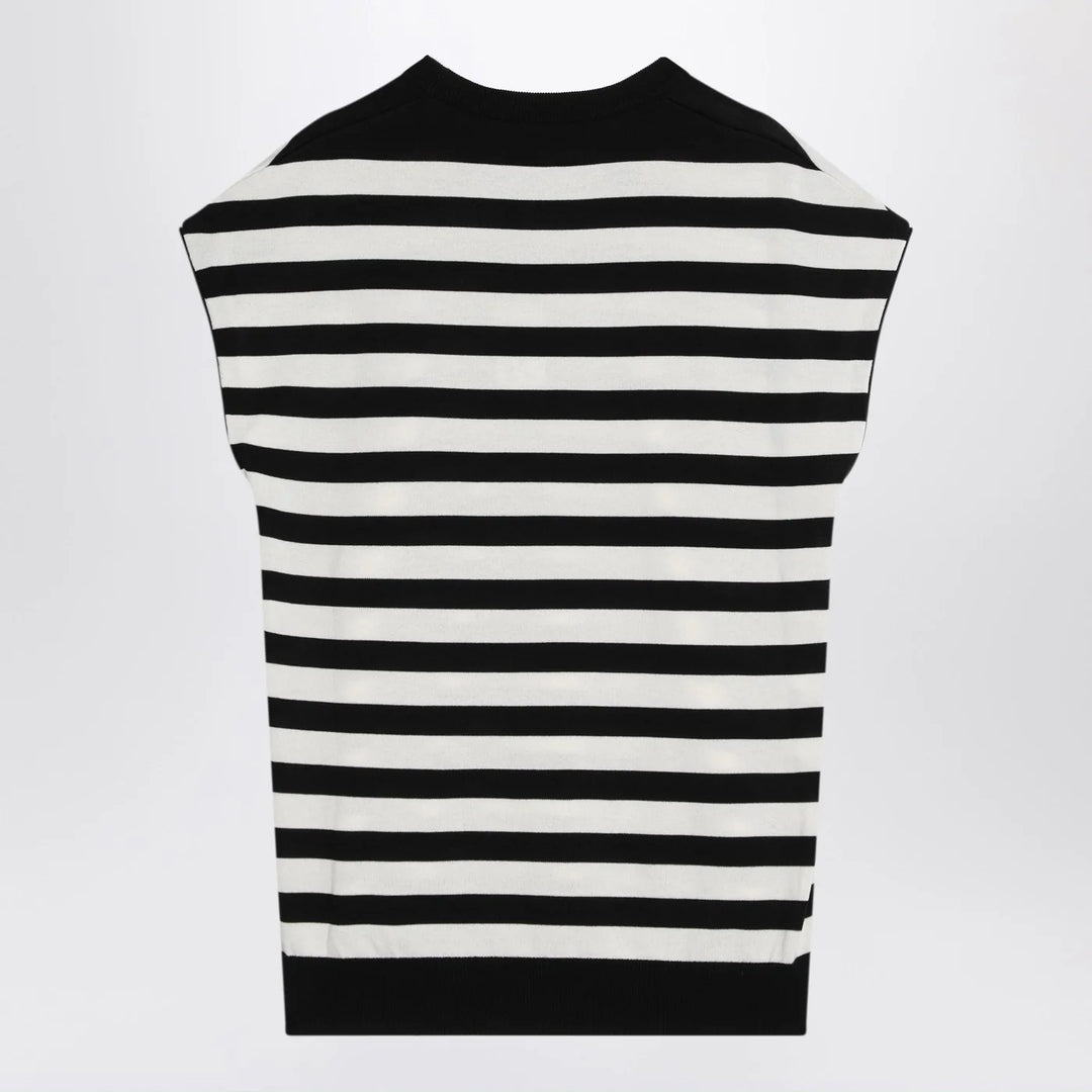 Dolce&amp;Gabbana - Sleeveless kimono-style striped sweater