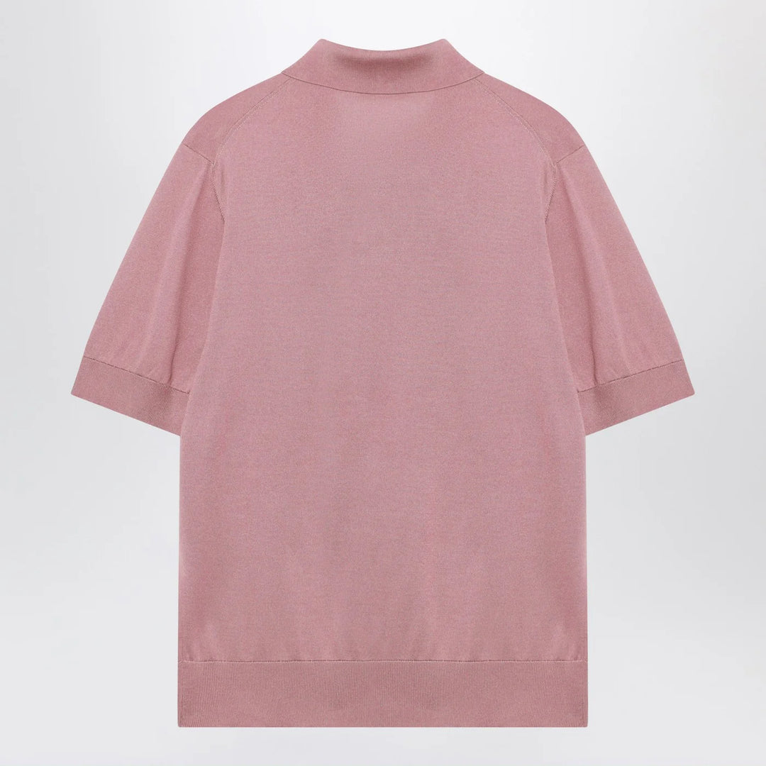 Dolce&amp;Gabbana - Pink silk polo shirt