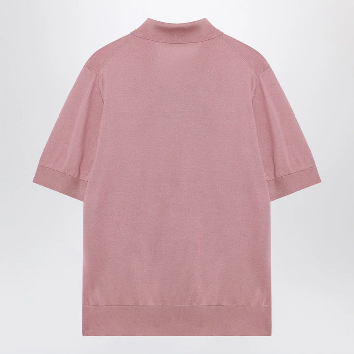 Dolce&amp;Gabbana - Pink silk polo shirt