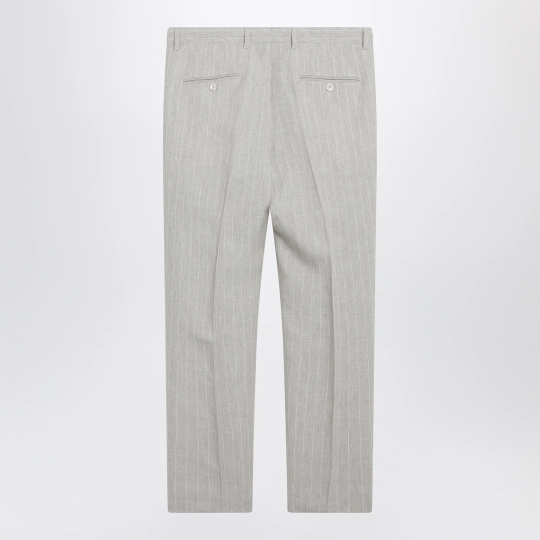 Dolce&amp;Gabbana - Pinstripe linen tailored trousers