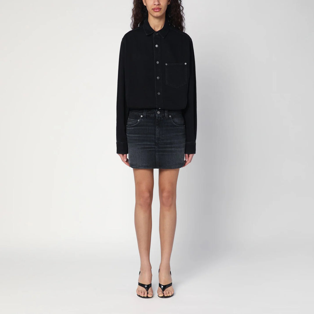 HAIKURE - Washed black Tamu mini dress in denim