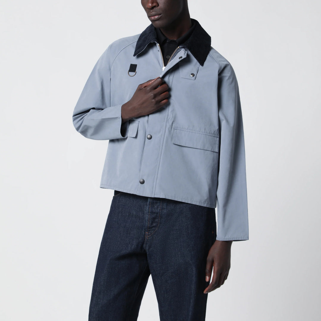Barbour - Light blue washed Spey jacket in cotton blend