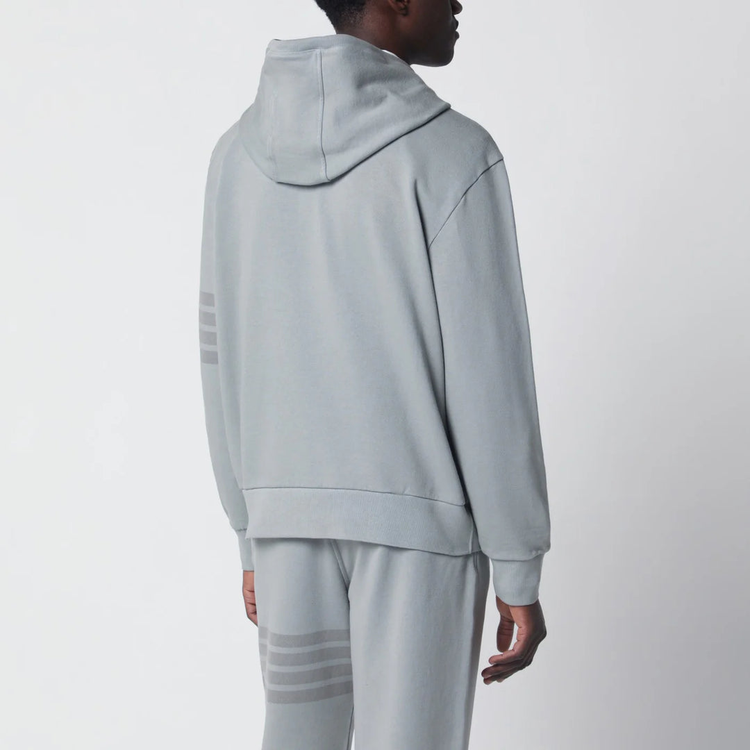 Thom Browne - Grey cotton hooded sweatshirt
