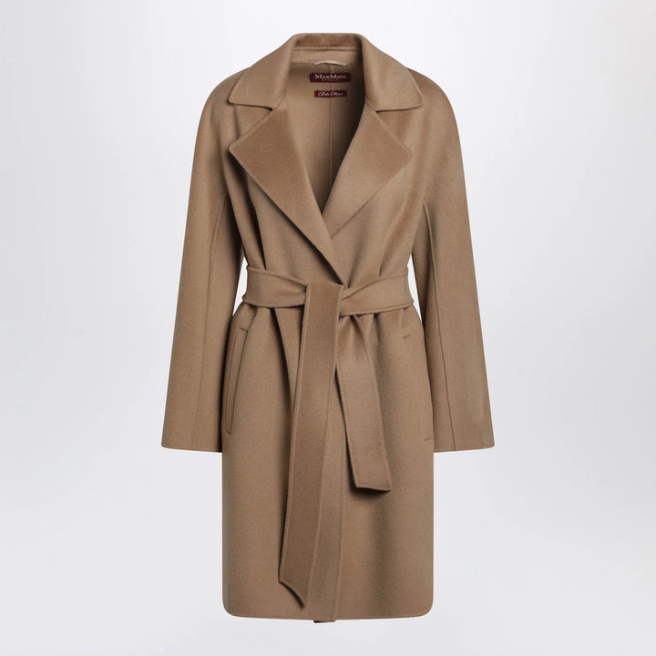 Max Mara Studio - Camel wrap coat in cashmere and wool