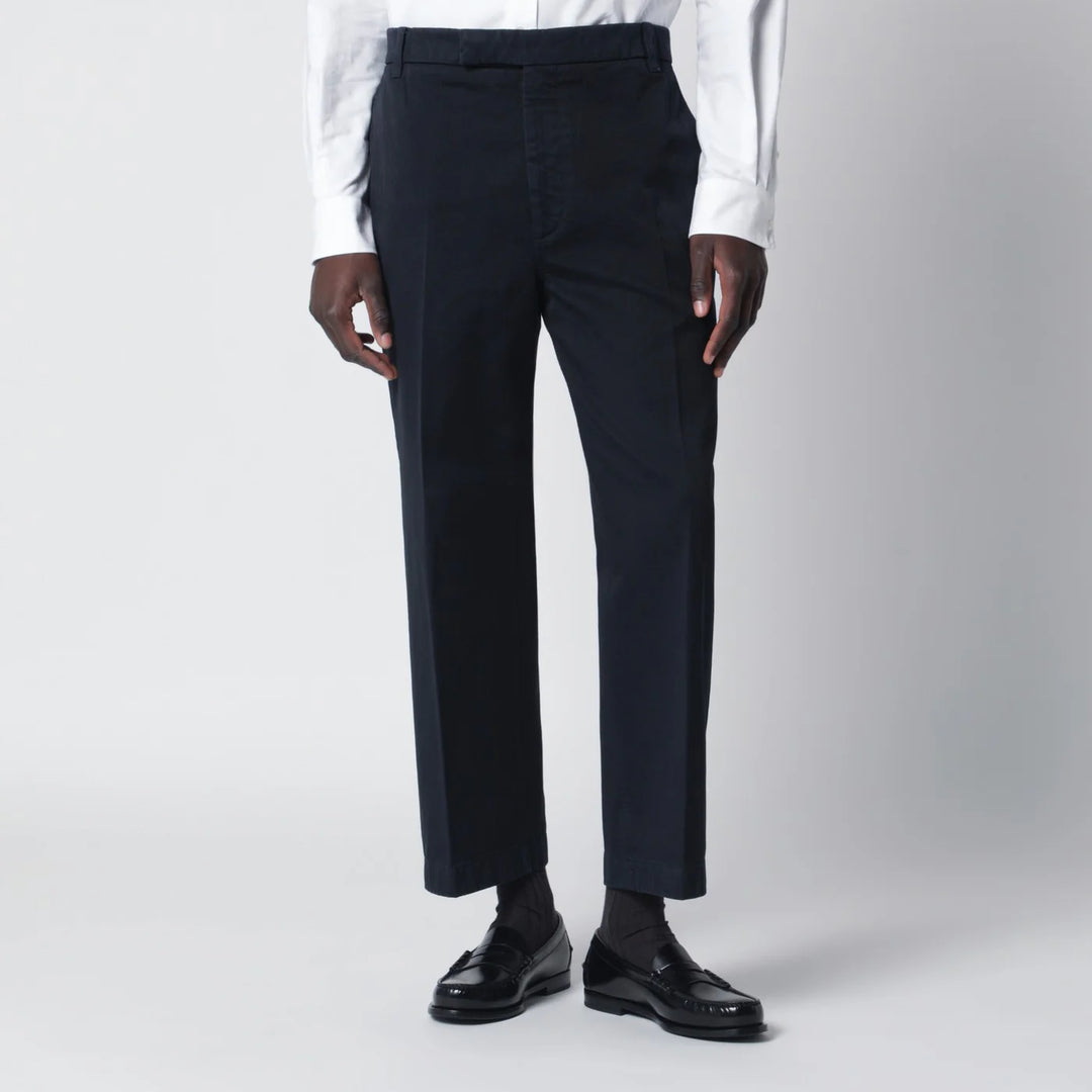 Thom Browne - Navy blue cotton trousers