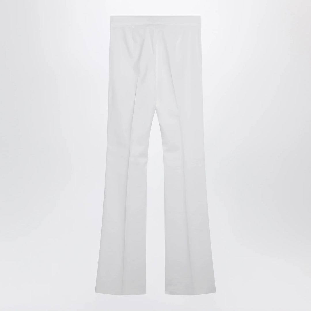 Max Mara - Optical white slim trousers in crêpe canvas