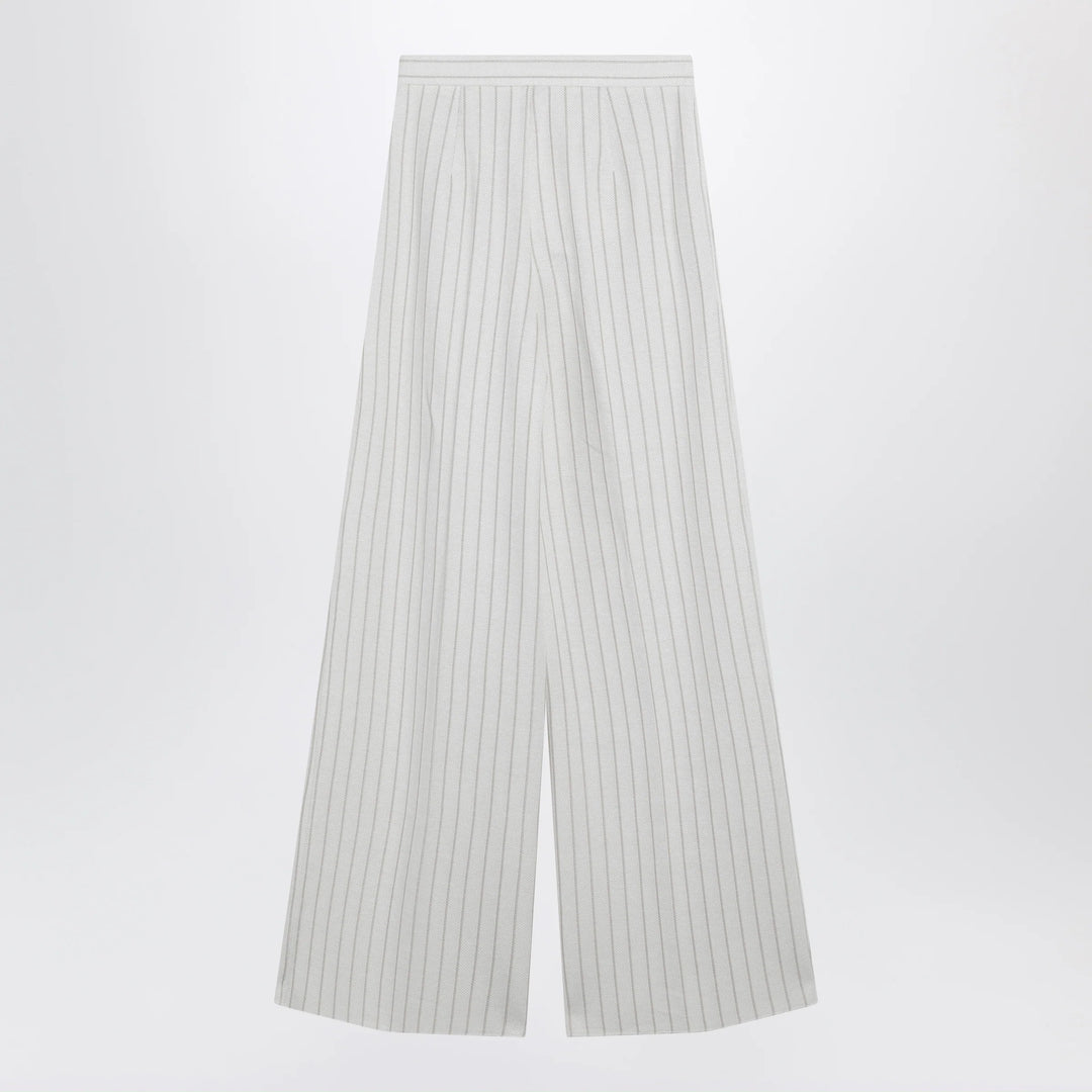 Max Mara - Wide pinstripe piqué jersey trousers