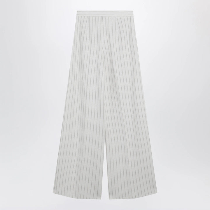 Max Mara - Wide pinstripe piqué jersey trousers