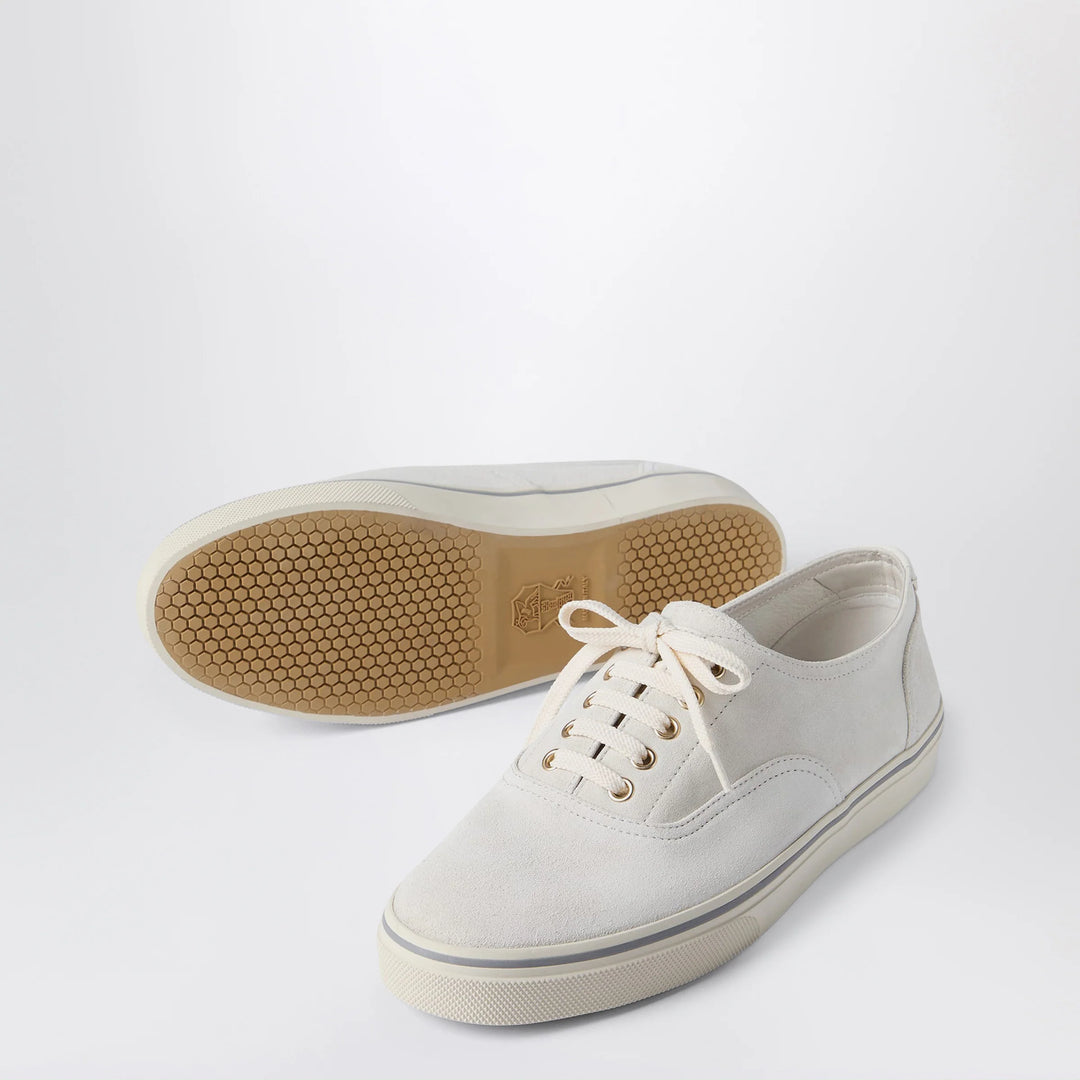 Brunello Cucinelli - White suede calfskin sneakers