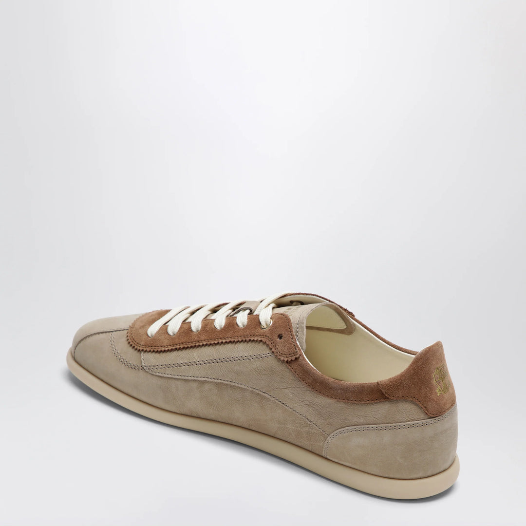 Brunello Cucinelli - Beige low-top suede lace-up sneakers