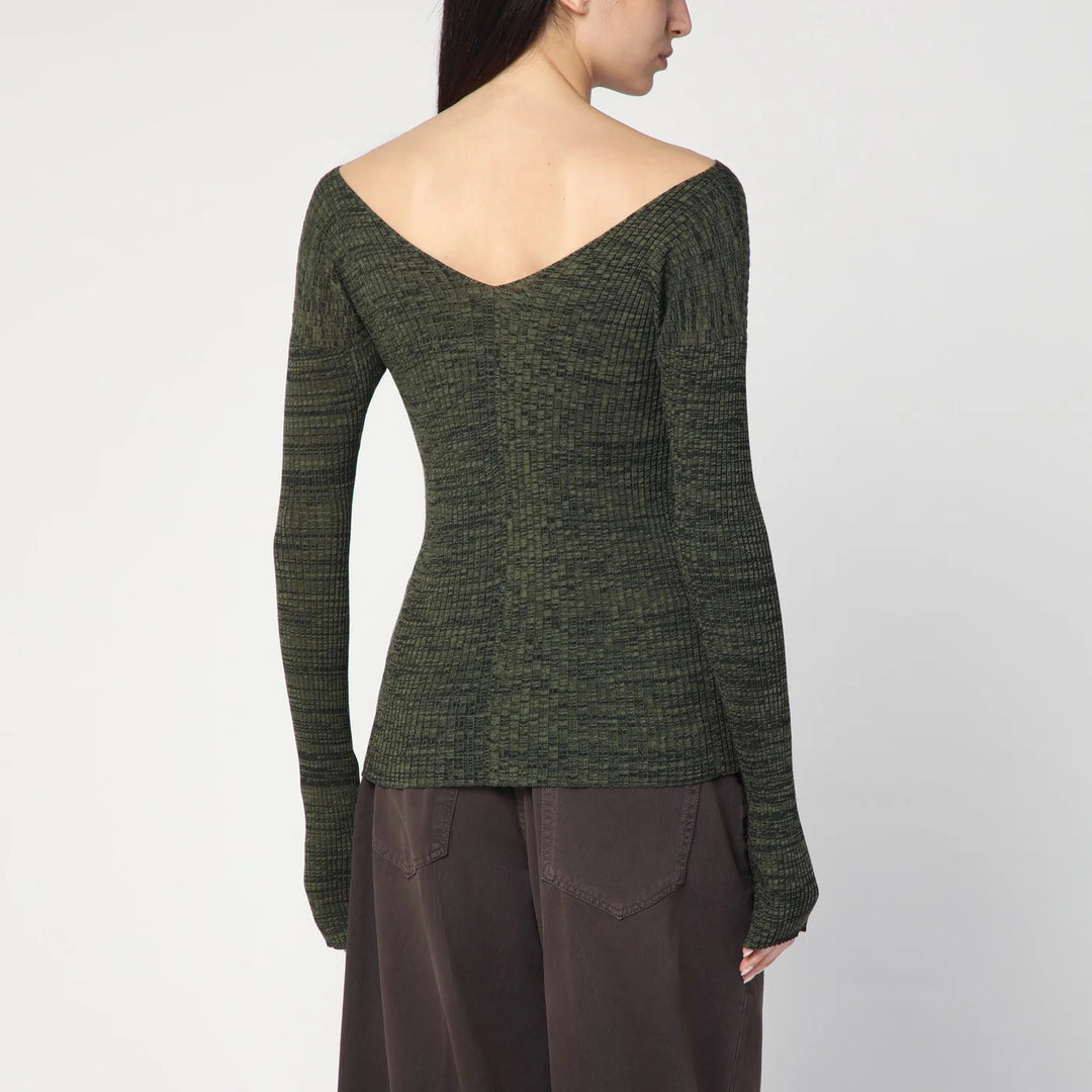 6397 - Double-V military green sweater
