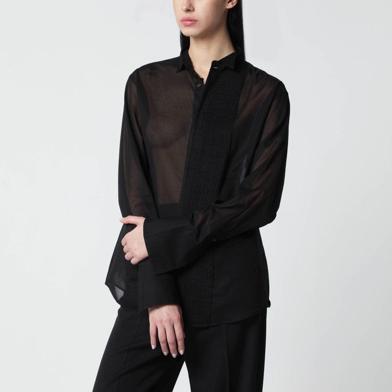Shirts & Tops 6397 - Black micro-pleated shirt - XS Brand