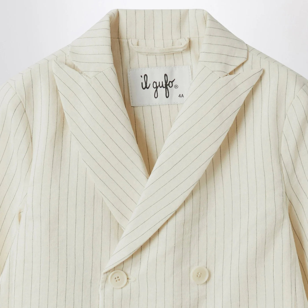 Il Gufo - Double-breasted jacket in pinstriped cotton
