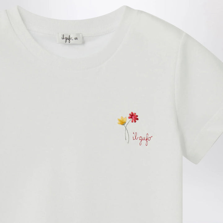 Il Gufo - White T-shirt with embroidered logo