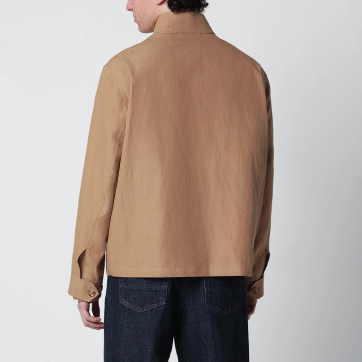 Lardini - Camel linen-blend jacket