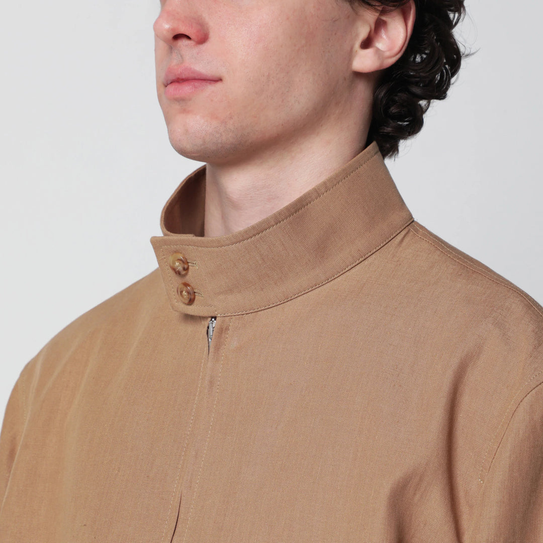 Lardini - Camel linen-blend jacket